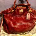 Coach Bags | Coach Sophia Madison Gathered Leather Shoulder Handbag | Color: Gold/Red | Size: Os