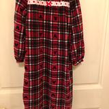 Disney Pajamas | Girls Sz 6 Disney Lightweight Fleece Nightgown. Red & Black Plaid With Lace Trim | Color: Black/Red | Size: 6g