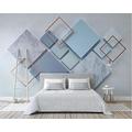 MUMUWUSG 3D Non-Woven Wallpaper Simple Stylish Colorful Square Panoramic Murals Wall Decoration 3D Wallpaper Living Room The Wall for Bedroom Living Room Corridor Wall Poster 360X230Cm