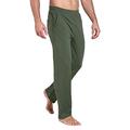 BALEAF Men's Cotton Fleece Jogging Bottoms Open Hem Jog Pants Straight Leg Yoga Sweatpants with Pockets Dark Green S