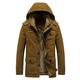 Chunky Men's Winter Coat Cotton Warm Military Outerwear Jackets with Hood Detachable Big and Tall Windproof Skiing Coats