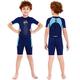 Gogokids Kids Wetsuit Boys Neoprene Swimsuit, Children 2.5mm Thermal One Piece Full Wetsuit Warm Thicken Swimwear Sun Protection Diving Suit UV 50+, Short Sleeve Blue M