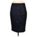 Tahari Casual Skirt: Blue Brocade Bottoms - Women's Size 4