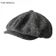 Casquette en laine pour hommes chapeau plat gris à chevrons collection automne-hiver NM01-2