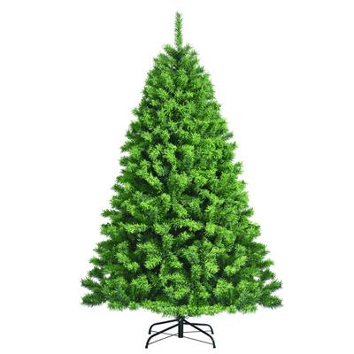 Costway Snow Flocked Artificial Christmas Tree wit...