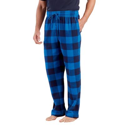 Men's Flannel Pant (Size XXXXL) Buffalo Plaid-Blue, Cotton
