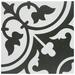 Merola Tile Arte Clover White 9-3/4" x 9-3/4" Porcelain Floor and Wall Tile