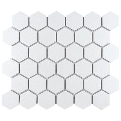Merola Tile Hudson Due 2" Hex Crystalline White 10-7/8" x 12-5/8" Porcelain Floor and Wall Tile