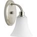 Red Barrel Studio® Jilliann Dimmable Brushed Nickel Armed Sconce Glass in Gray | 9.5 H x 6 W x 7 D in | Wayfair F2146162DA44420089728BED3547103E