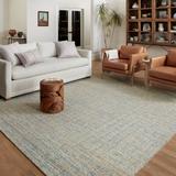 Blue/Brown 156 x 111 x 0.38 in Area Rug - Chris Loves Julia x Loloi Polly Checkered Hand-tufted Blue/Sand Area Rug /Jute & Sisal | Wayfair