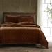 Rosdorf Park Annita Solid Faux Silk Velvet Romantic Western 3 Piece Quilt Set Velvet in Brown | Queen Quilt + 2 Standard Shams | Wayfair