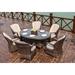 Red Barrel Studio® Oval 6 - Person 70.87" Long Outdoor Dining Set w/ Cushions Glass/Wicker/Rattan | 70.87 W x 47.24 D in | Wayfair