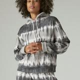 Lucky Brand Chill At Home Fleece Hoodie - Women's Clothing Outerwear Sweatshirts Crewneck Hoodies in Black Tie Dye, Size XS