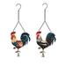 The Holiday Aisle® 2 Piece Summer-louise Rooster Ornaments Long Home Decoration Figurine Set Resin in Brown/Green/Red | Wayfair