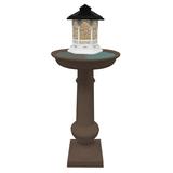 Charlton Home® Pippino Birdbath Metal in Brown | 40 H x 16 W x 16 D in | Wayfair 9655D4CEA85849DEBC676C20AD3408B3