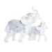 Bungalow Rose Thai Elephant & Baby Trunk up Figurine Resin in Gray/White | 8.75 H x 10.5 W x 4.75 D in | Wayfair 8C038C22D7EE44EEB4B756B8DDDF63FD