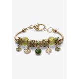 Women's Goldtone Antiqued Birthstone Bracelet (13mm), Round Crystal 8 inch Adjustable by PalmBeach Jewelry in August