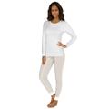 Plus Size Women's Thermal Crewneck Long-Sleeve Top by Comfort Choice in White (Size 1X) Long Underwear Top