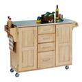 Large Natural Finish Create a Cart with Stainless Steel Top by Homestyles in Natural Stainless Steel