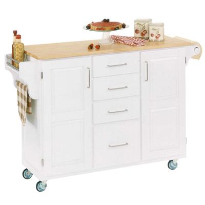 Large White Finish Create a Cart with Wood Top by Homestyles in White Wood