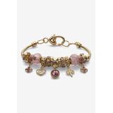 Women's Goldtone Antiqued Birthstone Bracelet (13mm), Round Crystal 8 inch Adjustable by PalmBeach Jewelry in October