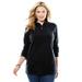 Plus Size Women's Microfleece Quarter-Zip Pullover by Woman Within in Black (Size L) Jacket