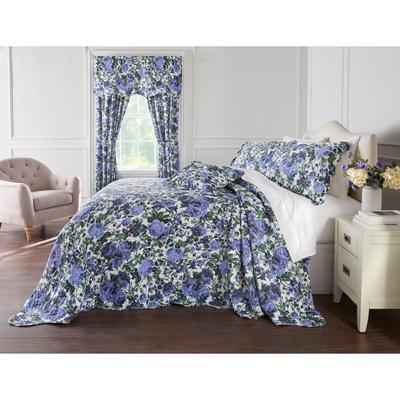 Florence Oversized Bedspread by BrylaneHome in Navy Floral Multi (Size TWIN)