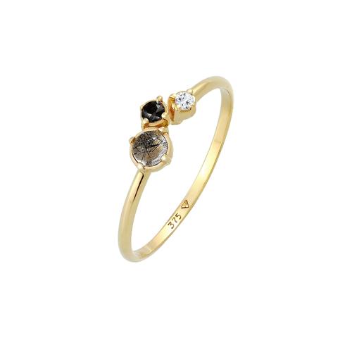 Elli DIAMONDS - Diamant (0.03 ct.) Topas Turmalin 375er Gelbgold Ringe 1 ct Damen