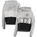 Women's '47 Heathered Gray/Heathered Black Brooklyn Nets Lizzy Cutoff Pullover Hoodie