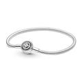 Pandora Timeless Snake chain sterling silver bracelet with clear cubic zirconia, 17