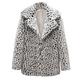 eiuEQIU Winter coat for women faux coat with leopard print jacket warm plush fur faux jacket long sleeve coat women winter leopard fashion suit jacket faux fur coat lapel outwear, White, M