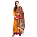 Janasya Indian Tunic Tops Poly Silk Kurti with Dupatta for Women - yellow - XXL