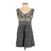 Pull&Bear Casual Dress: Gray Graphic Dresses - Women's Size Small
