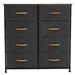 The Twillery Co.® Hauser 4-Tier Wide Dresser Storage Unit w/ 8 Pull Fabric Drawers in Black/Brown/Gray | 32.09 H x 31.5 W x 11.81 D in | Wayfair