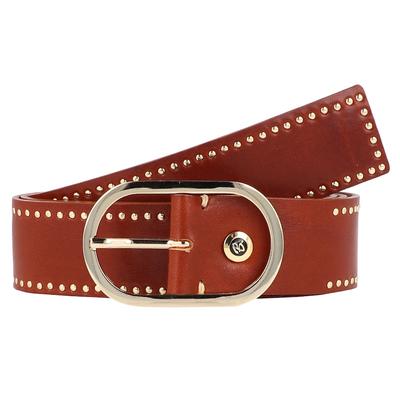 b.belt - Fiesta Nietengürtel Leder Gürtel 1 ct Braun Damen