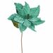 The Holiday Aisle® 22" Poinsettia Aritificial Christmas Pick Fabric in Green | 22 H x 12 W x 12 D in | Wayfair HLDY1554 30760709