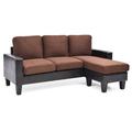 Brown Reclining Sectional - Ebern Designs Rockston Designs Asle Plush Black Sofa Chaise Polyester | 31 H x 59 W x 34 D in | Wayfair