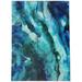 White 36 x 0.08 in Area Rug - Willa Arlo™ Interiors Ramer Abstract Teal/Blue/Green Indoor/Outdoor Area Rug Polyester | 36 W x 0.08 D in | Wayfair