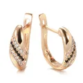 Kinel – boucles d'oreilles Vintage pour femmes en or Rose Zircon noir naturel bijoux fins de