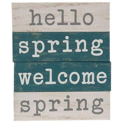 Welcome Spring Duo Mini Block 4 Asstd. - 1.5" high by 5" wide