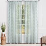 Chanasya Voile Wavy Textured Sheer Bedroom Kitchen Window Curtain Panel Pair (Set of 2)