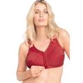 Plus Size Women's Cotton Front-Close Wireless Bra by Comfort Choice in Classic Red (Size 50 B)