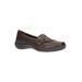 Wide Width Women's Cinnamon Slip On by Easy Street in Brown Croco (Size 8 1/2 W)