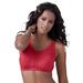 Plus Size Women's Cotton Back-Close Wireless Bra by Comfort Choice in Classic Red (Size 54 C)