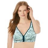 Plus Size Women's Cotton Comfort Front-Close No-Wire Bra by Catherines in Vine Floral (Size 44 DDD)