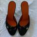 Gucci Shoes | Gucci Black Kitten Heel Sandals Size 7 1/2 B | Color: Black/Orange | Size: 7.5