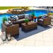 Latitude Run® Centralmont Wicker/Rattan 5 - Person Seating Group w/ Cushions Synthetic Wicker/All - Weather Wicker/Wicker/Rattan in Gray | Outdoor Furniture | Wayfair