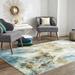 Brown/Green 24 x 0.32 in Area Rug - Ivy Bronx Hallberg Abstract Teal/Tan Area Rug Polyester | 24 W x 0.32 D in | Wayfair