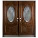 Door Destination Exterior Ready to Install Mahogany Prehung Front Entry Door Wood in Brown/Red | 80 H x 72 W x 1.75 D in | Wayfair M800G36X36X80RH