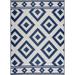 Blue/Navy 72 x 48 x 0.1 in Area Rug - Foundry Select Hulmeville Southwestern Machine Woven Navy/Cream Indoor/Outdoor Area Rug | Wayfair